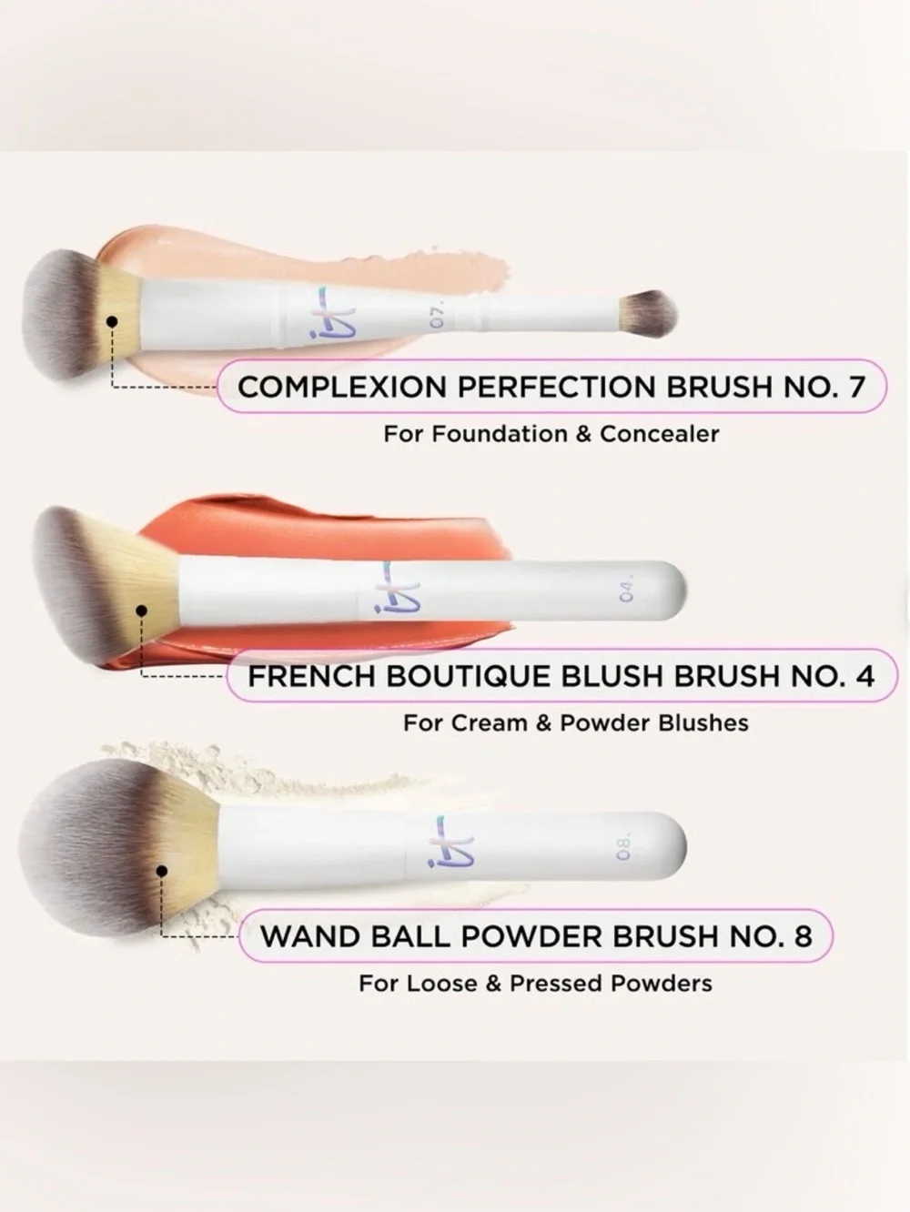 IT Cosmetics Unwrap Your Creativity Makeup Brush Set - trio with case